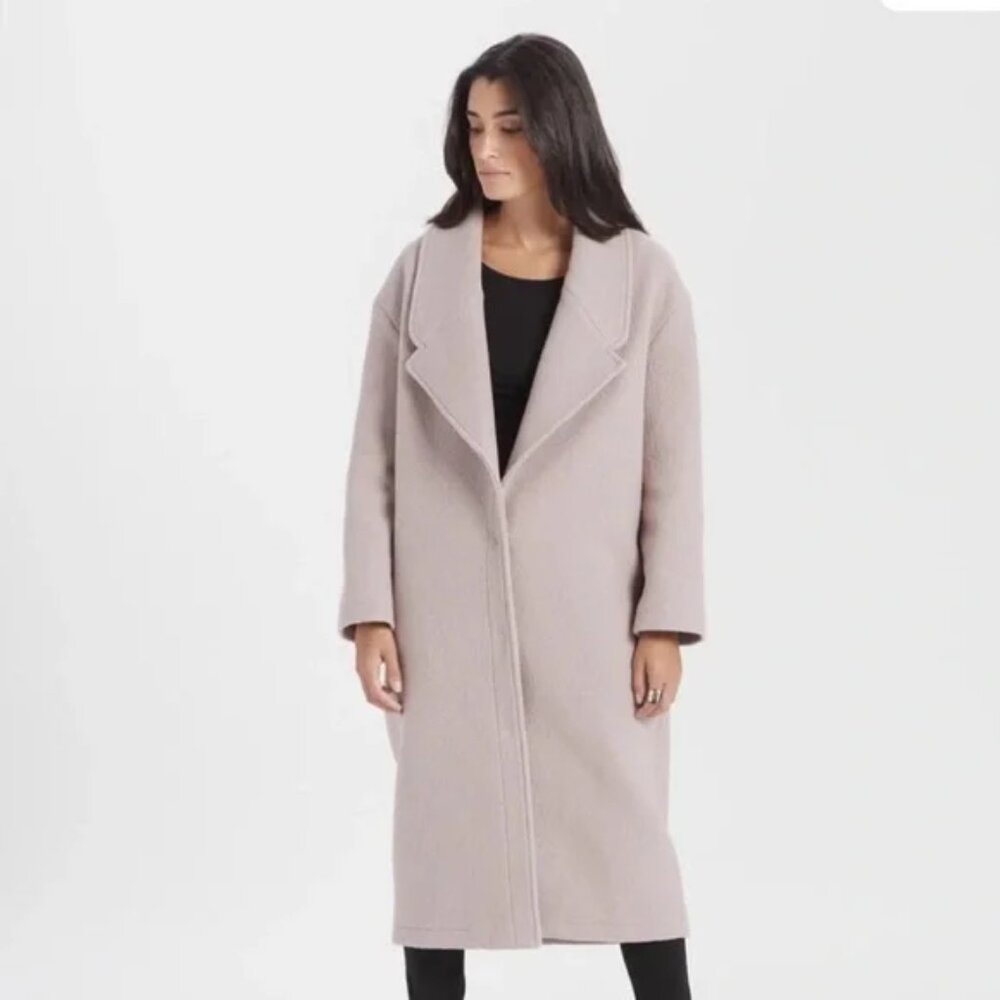 Marcella NYC Oversized Lavender Purple Virgin Wool Winter Elizabeth Long Coat XS